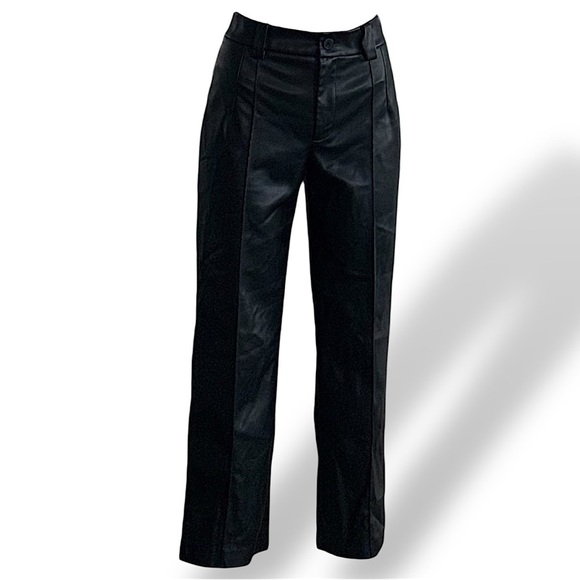 Rachel Zoe Faux Leather Wide Leg Black Pants - Picture 1 of 16